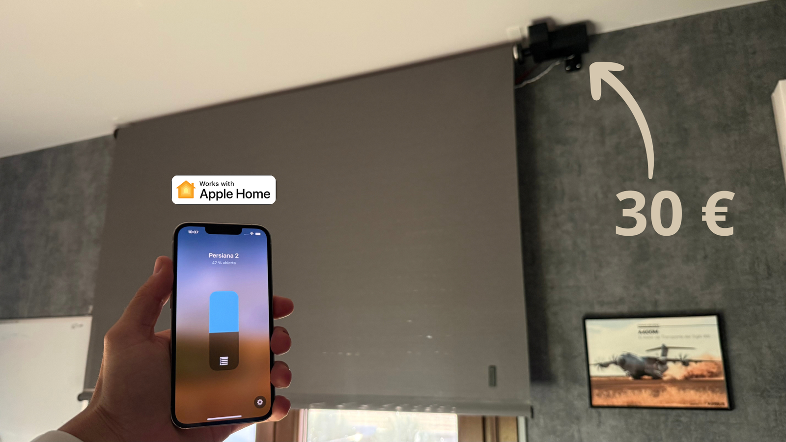 Miniatura del vídeo del estor inteligente compatible con Apple HomeKit